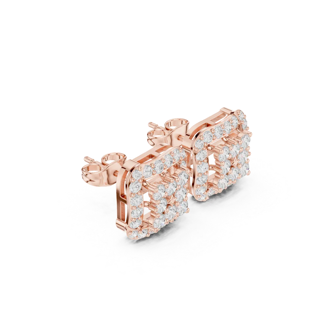 Rose gold diamond stud earrings